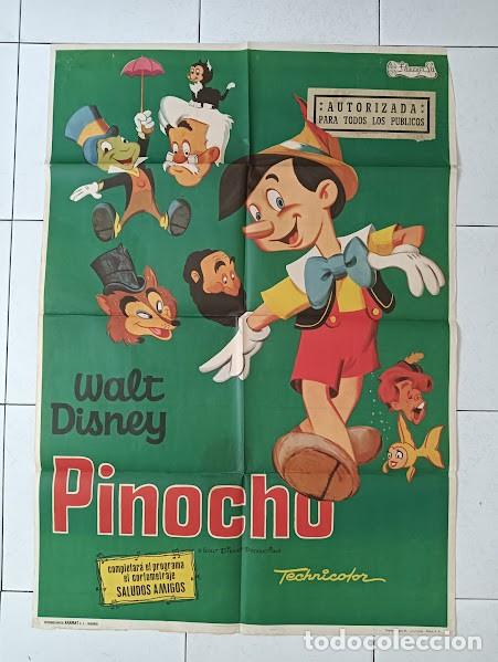 Cine: VKD 2549 PINOCHO WALT DISNEY POSTER ORIGINAL ESPA&Ntilde;OL 70X100