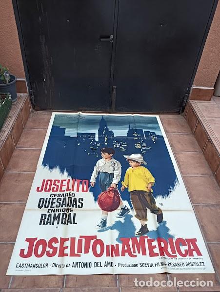 Cin&eacute;ma: EPX 0608 AVENTURAS DE JOSELITO EN AMERICA JOSELITO PULGARCITO POSTER ORIGINAL ITALIANO 140X200