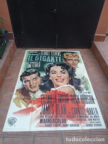 Kino: PJE 0599 GIGANTE JAMES DEAN ROCK HUDSON ELIZABETH TAYLOR POSTER ORIGINAL ITALIANO 140X200