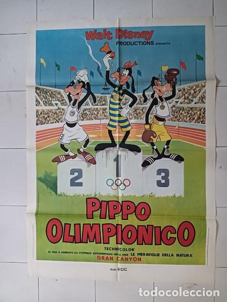 Cin&eacute;ma: PJE 0602 GOOFY CAMPEONES OLIMPICOS WALT DISNEY POSTER ORIGINAL ITALIANO 100X140