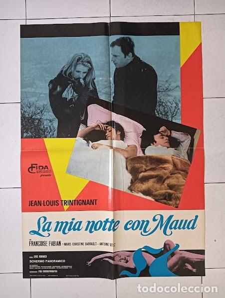 Cinema: PJE 0617 MI NOCHE CON MAUD ERIC ROHMER FABIAN TRINTIGNANT POSTER ORIGINAL ITALIANO 68X94