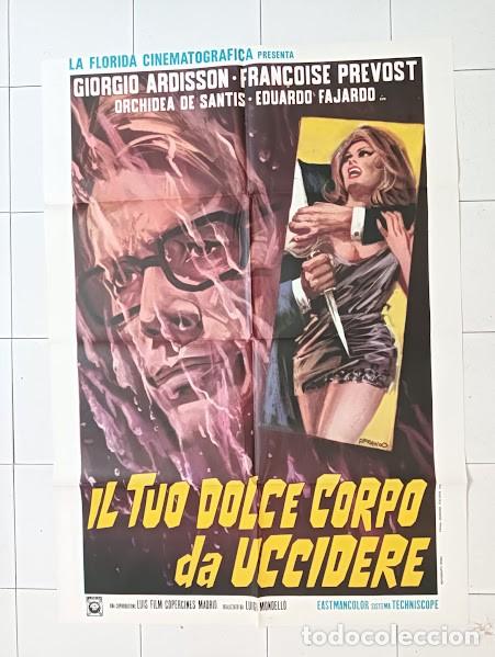 Cine: EPX 0619 UNA MALETA PARA UN CADAVER GIALLO AL BRESCIA SPANISH HORROR POSTER ORIG ITALIANO 100X140