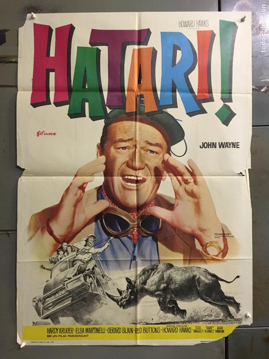 Cin&eacute;ma: AFN97 HATARI JOHN WAYNE HOWARD HAWKS POSTER ORIGINAL 70X100 ESPA&Ntilde;OL R-72