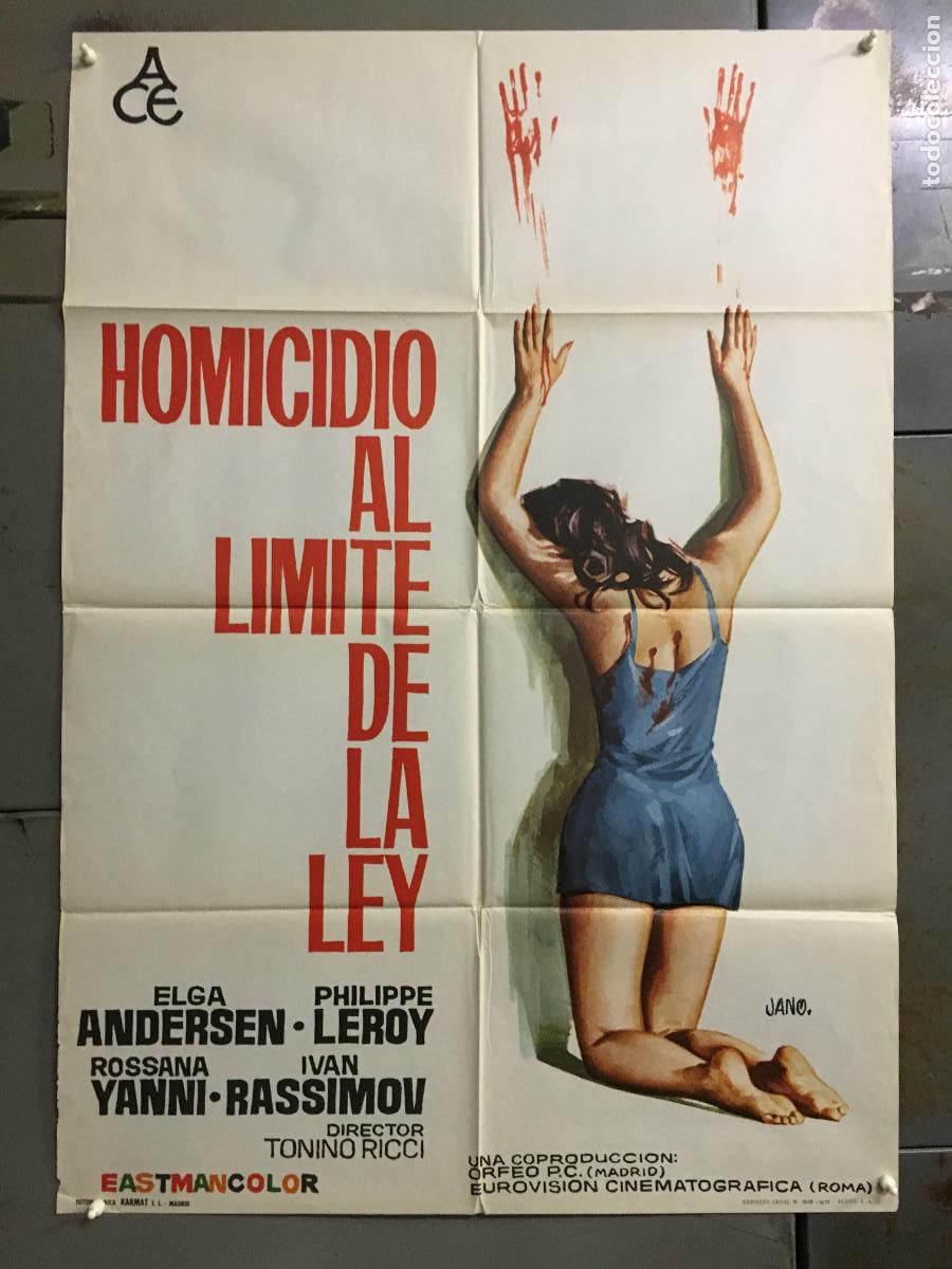 Cinema: AFO00 HOMICIDIO AL LIMITE DE LA LEY TONINO RICCI GIALLO POSTER ORIGINAL 70X100 ESTRENO