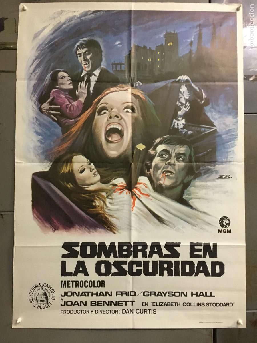 Cine: AFO10 SOMBRAS EN LA OSCURIDAD HOUSE OF DARK SHADOWS DAN CURTIS ESC POSTER ORIG ESTRENO 70X100