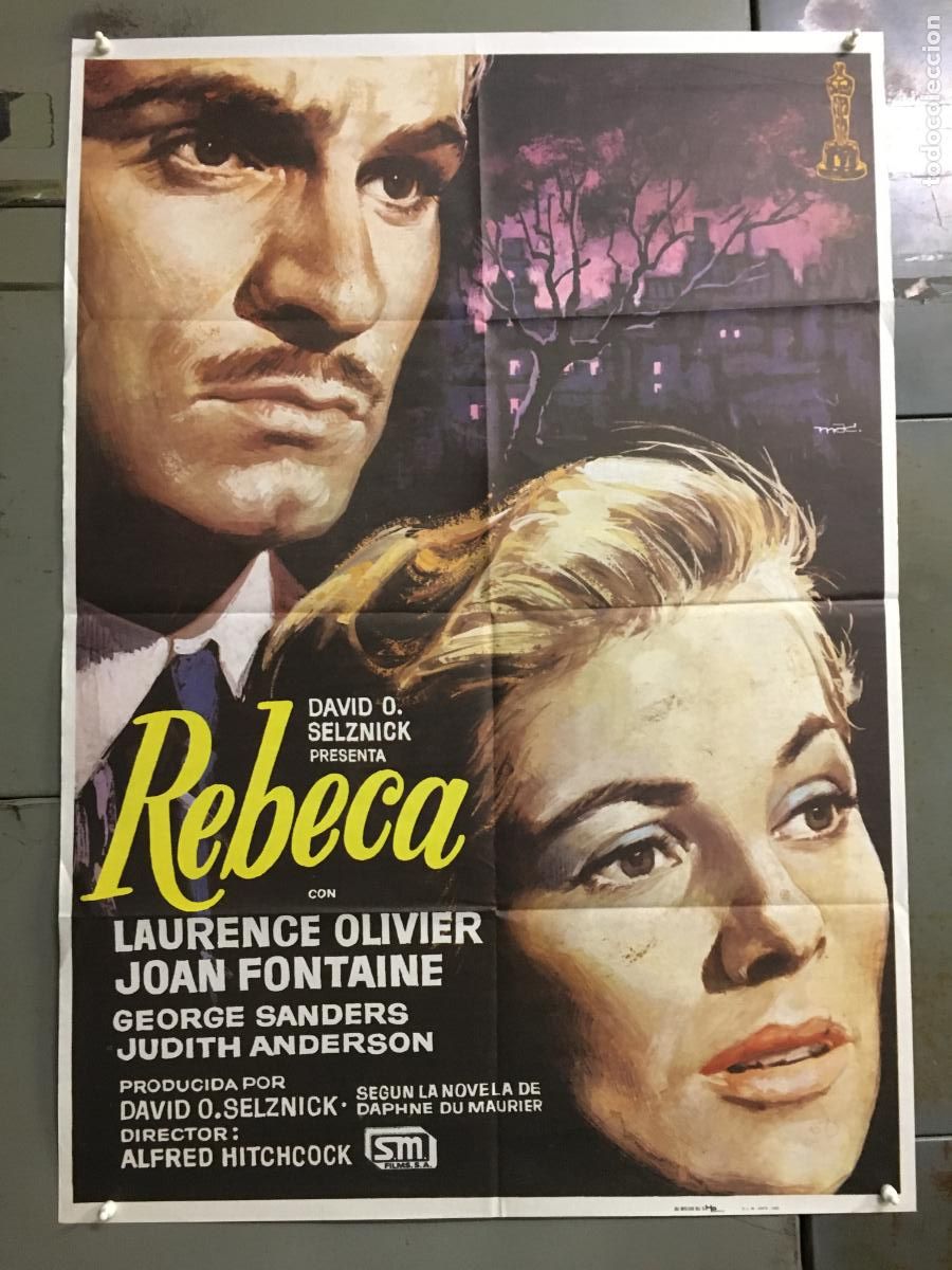 Cinema: AFO12 REBECA ALFRED HITCHCOCK JOAN FONTAINE LAURENCE OLIVIER MAC POSTER ORIG 70X100 ESPA&Ntilde;OL R-82