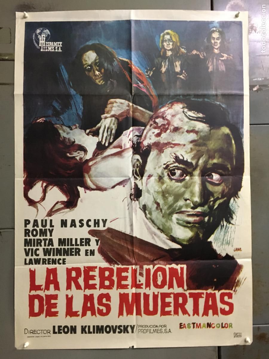 Cine: AFO13 LA REBELION DE LAS MUERTAS PAUL NASCHY POSTER ORIGINAL 70X100 ESTRENO