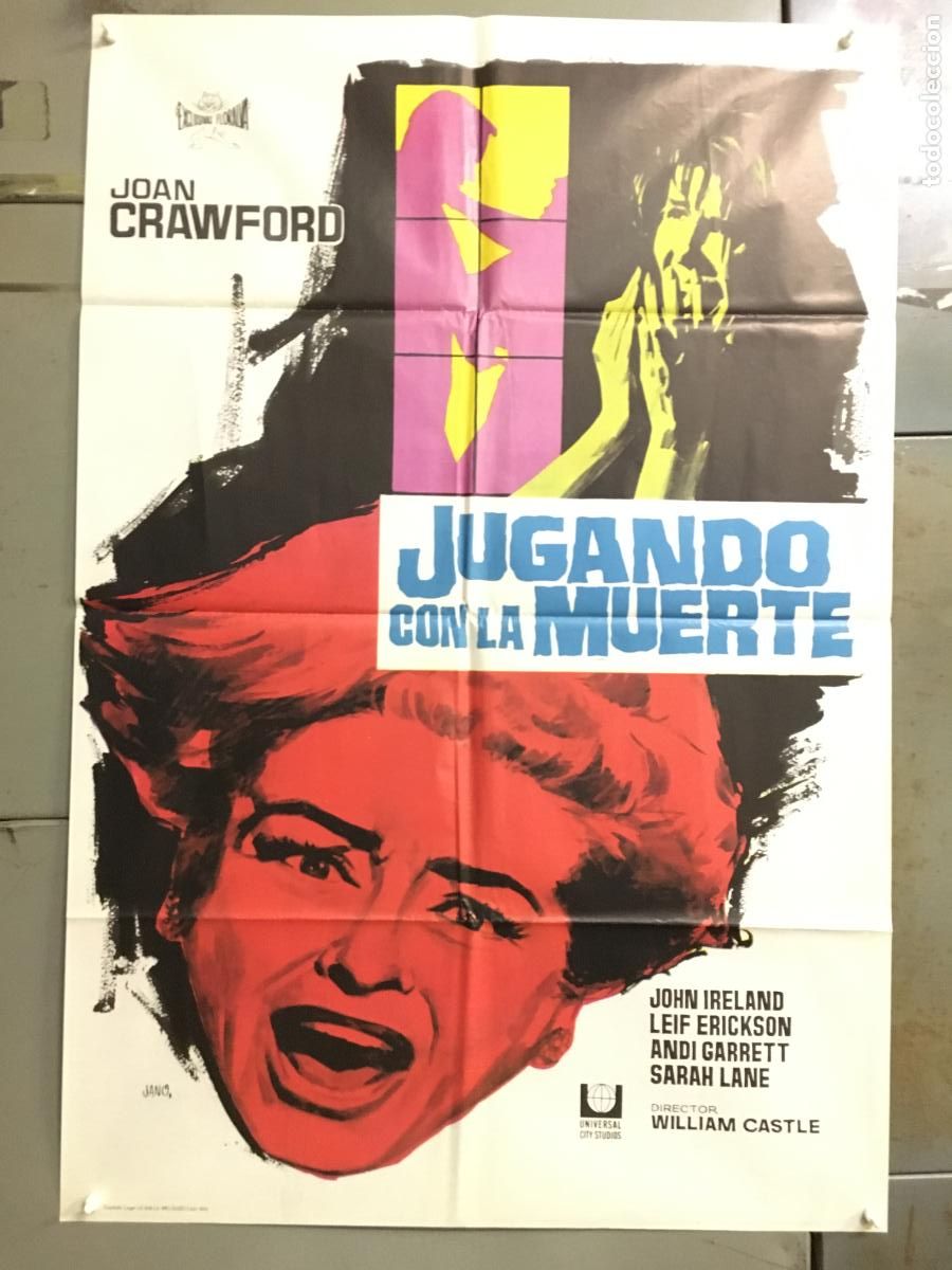 Cin&eacute;ma: AFO17 JUGANDO CON LA MUERTE JOAN CRAWFORD WILLIAM CASTLE JANO POSTER ORIGINAL 70X100 ESTRENO