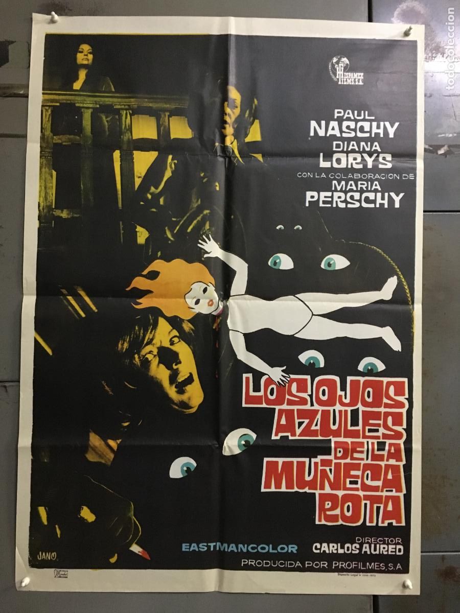 Cin&eacute;ma: AFO18 LOS OJOS AZULES DE LA MU&Ntilde;ECA ROTA PAUL NASCHY POSTER ORIGINAL ESTRENO 70X100