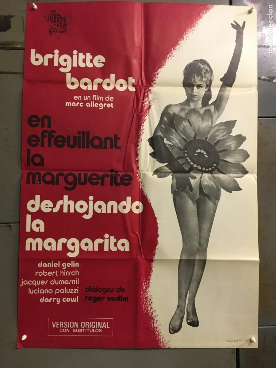 Cine: AFO19 DESHOJANDO LA MARGARITA BRIGITTE BARDOT SEXY POSTER ORIGINAL 70X100 ESTRENO