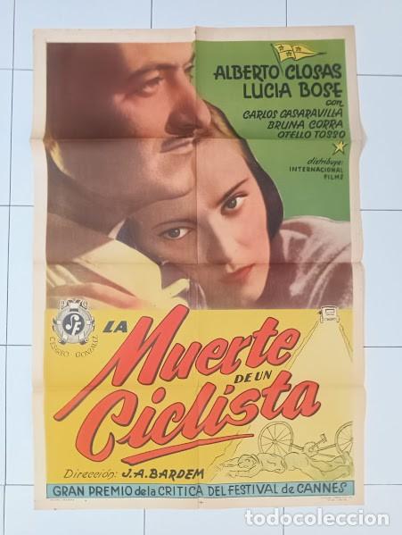 Cinema: EPX 0532 MUERTE DE UN CICLISTA BARDEM ALBERTO CLOSAS LUCIA BOSE POSTER ORIG ARGENTINO 75X110 LITO