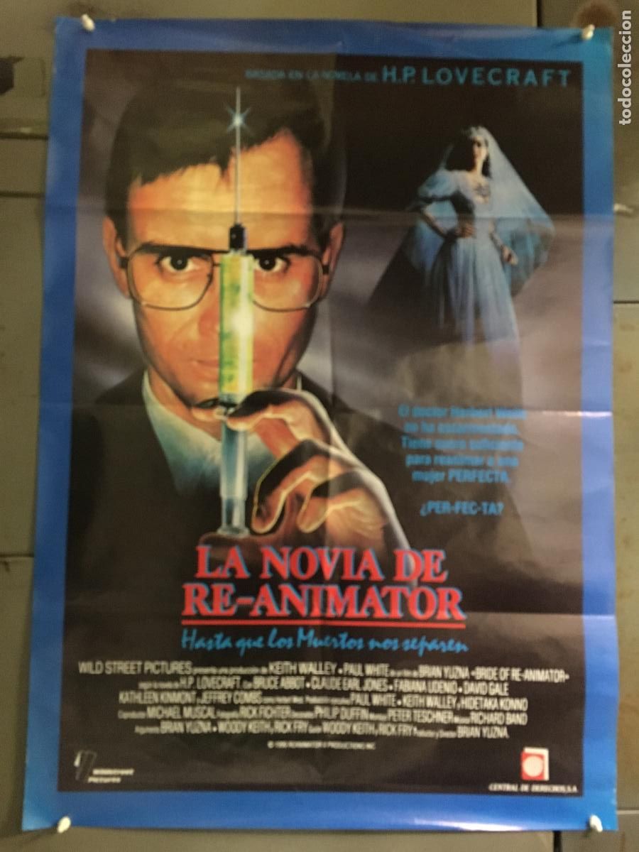 Cine: AFL07 LA NOVIA DE RE-ANIMATOR H. P. LOVECRAFT BRIAN YUZNA POSTER ORIGINAL 70X100 ESTRENO h1