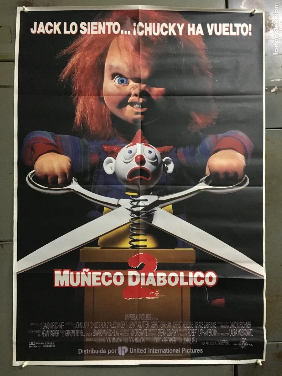 Cine: AFF79 MU&Ntilde;ECO DIABOLICO 2 CHUCKY HORROR POSTER ORIGINAL 70X100 ESTRENO h1