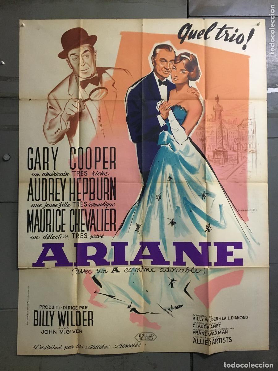 Kino: PJE 0704 ARIANE AUDREY HEPBURN GARY COOPER BILLY WILDER POSTER ORIGINAL FRANCES 120X160 LITOGRAFICO