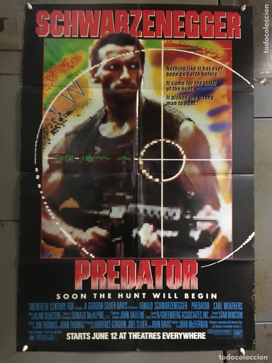 Cin&eacute;ma: PJE 0706 DEPREDADOR ARNOLD SCHWARZENEGGER JOHN MCTIERNAN PREDATOR POSTER ORIGINAL AMERICANO 70X105