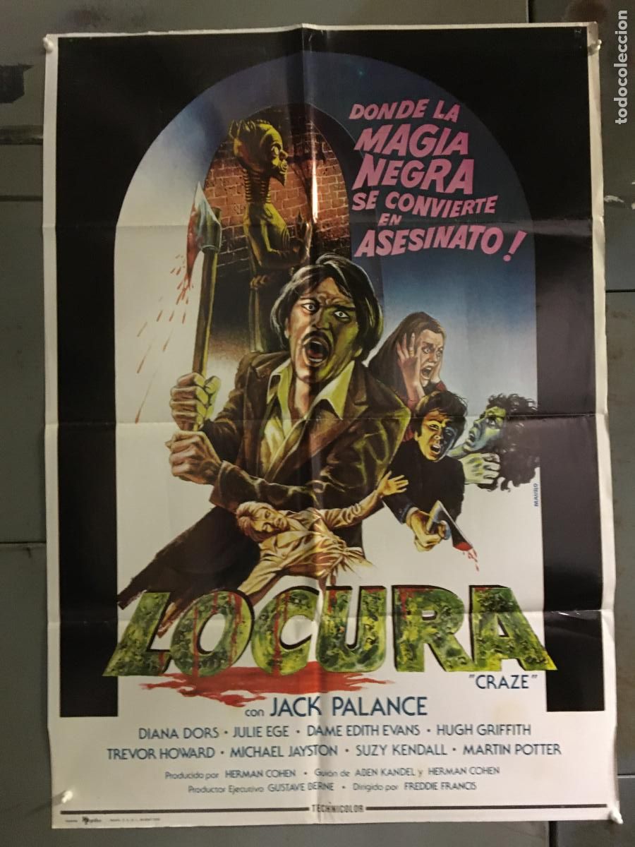Cin&eacute;ma: AFO22 LOCURA JACK PALANCE DIANA DORS SUZY KENDALL POSTER ORIGNAL 70X100 ESTRENO