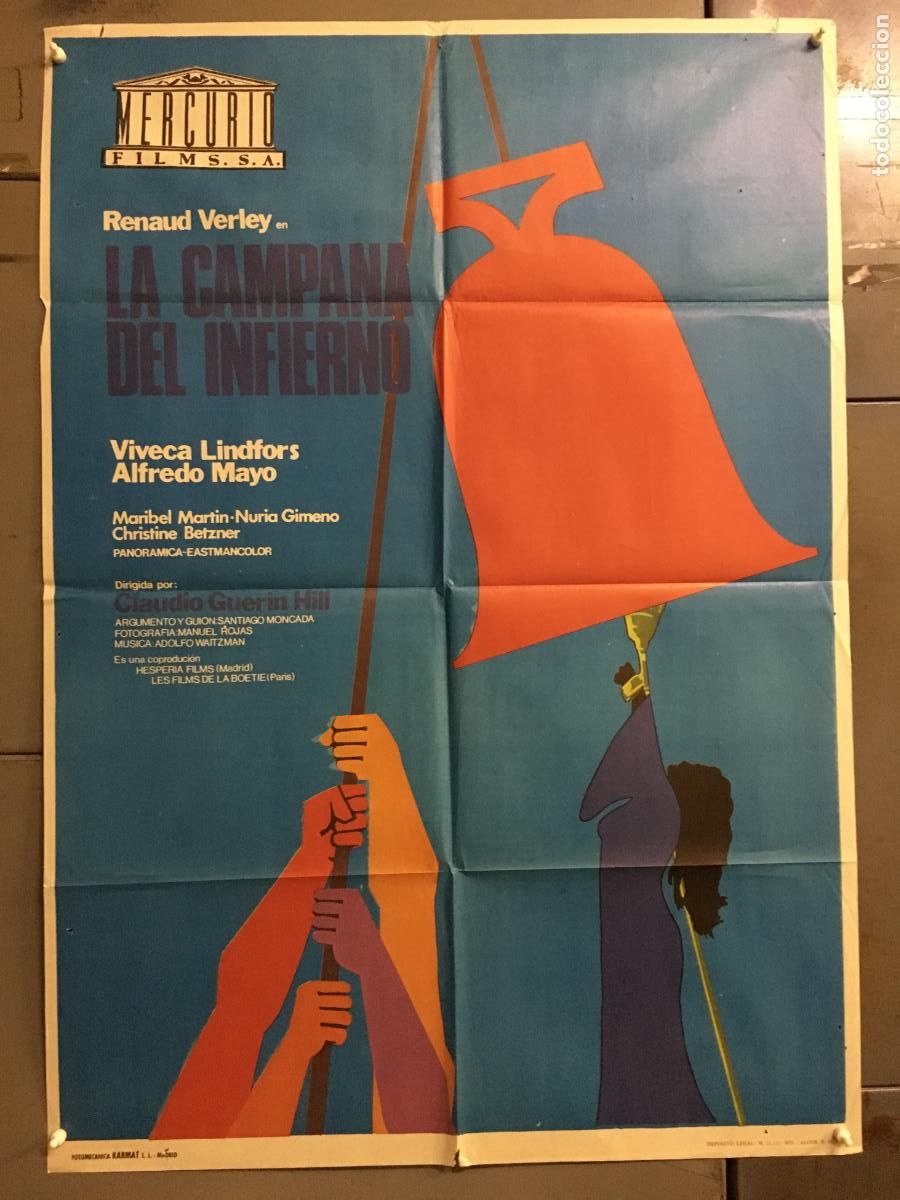 Cine: AFO24 LA CAMPANA DEL INFIERNO GUERIN HILL TERROR ESPA&Ntilde;OL POSTER ORIGINAL 70X100 ESTRENO