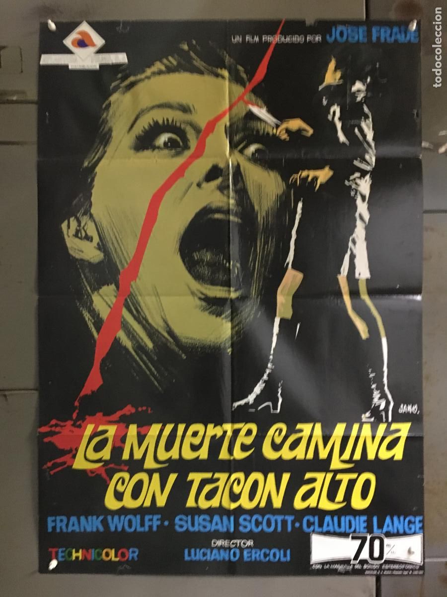 Cinema: AFO25 LA MUERTE CAMINA CON TACON ALTO LUCIANO ERCOLI GIALLO JANO POSTER ORIGINAL 70X100 ESTRENO