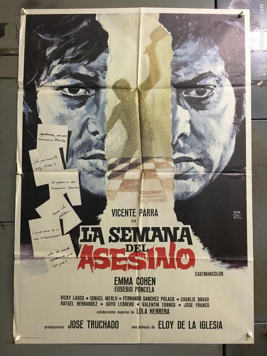 Cin&eacute;ma: AFO30 LA SEMANA DEL ASESINO ELOY DE LA IGLESIA VICENTE PARRA POSTER ORIGINAL 70X100 ESTRENO