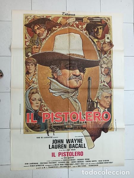 Cinema: PJE 0621 EL ULTIMO PISTOLERO JOHN WAYNE JAMES STEWART RICHARD AMSEL POSTER ORIGINAL ITALIANO 100X140