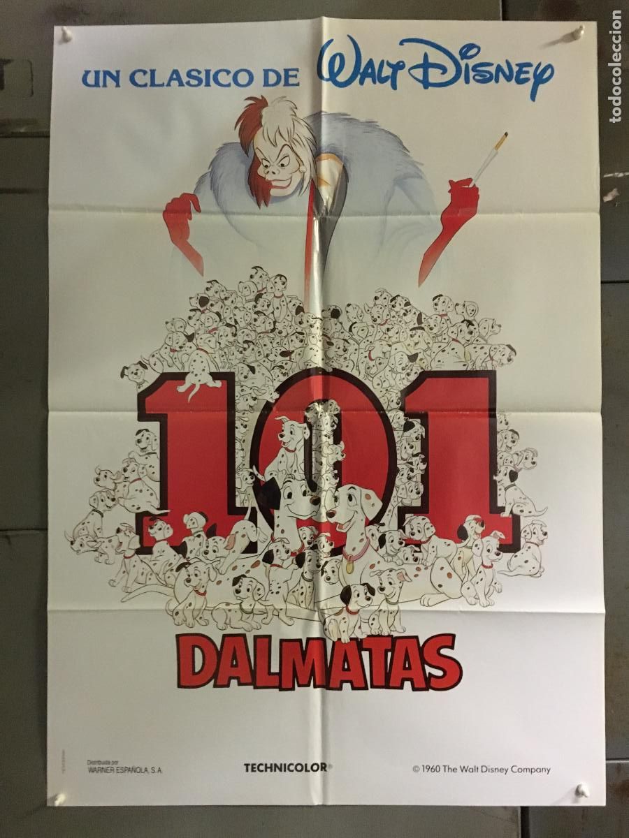 Kino: AFO35 101 DALMATAS WALT DISNEY ANIMACION POSTER ORIGINAL 70X100 ESPA&Ntilde;OL