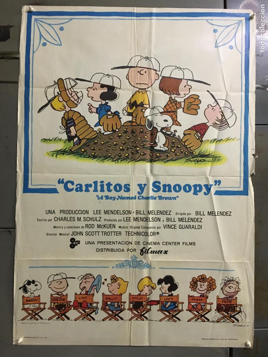 Cinema: AFO48 CARLITOS Y SNOOPY COMIC ANIMACION CHARLES SCHULZ POSTER ORIGINAL 70X100 ESTRENO