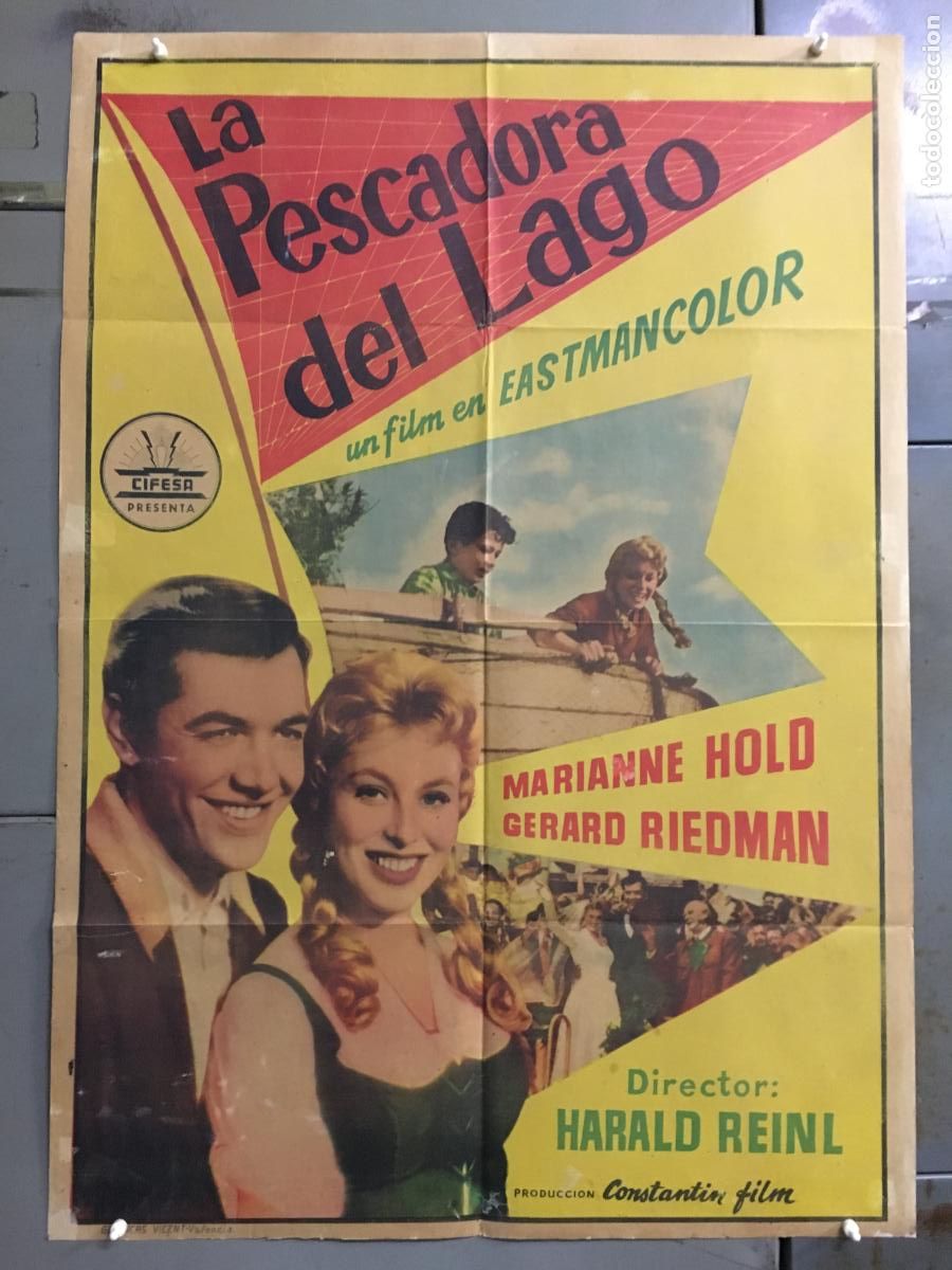 Cinema: AFO50 LA PESCADORA DEL LAGO MARIANNE HOLD HARALD REINL CIFESA POSTER ORIGINAL 70X100 ESTRENO
