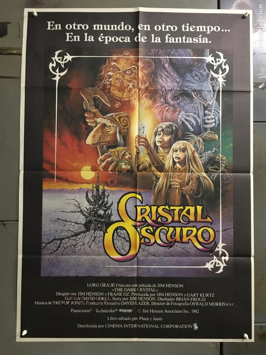 Cinema: AFO54 CRISTAL OSCURO FRANK OZ JIM HENSON CIENCIA FICCION POSTER ORIGINAL 70X100 ESTRENO