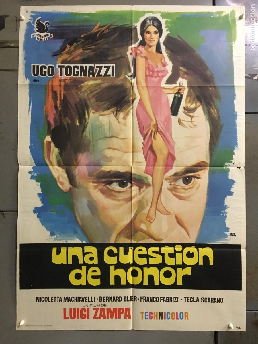 Cinema: AFO59 UNA CUESTION DE HONOR UGO TOGNAZZI NICOLETTA MACHIAVELLI POSTER ORIGINAL 70X100 ESTRENO