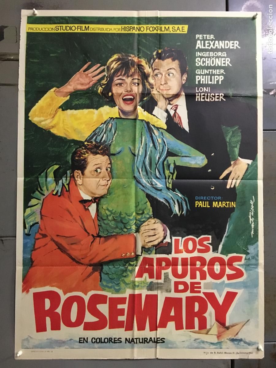 Cin&eacute;ma: AFO60 LOS APUROS DE ROSEMARY PETER ALEXANDER INGEBORG SCHONER POSTER ORIGINAL 70X100 ESTRENO