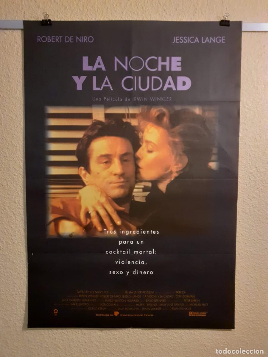 Cine: Cartel original de cine. La Noche y la Ciudad (1992) Robert De Niro. 96x66 cm.