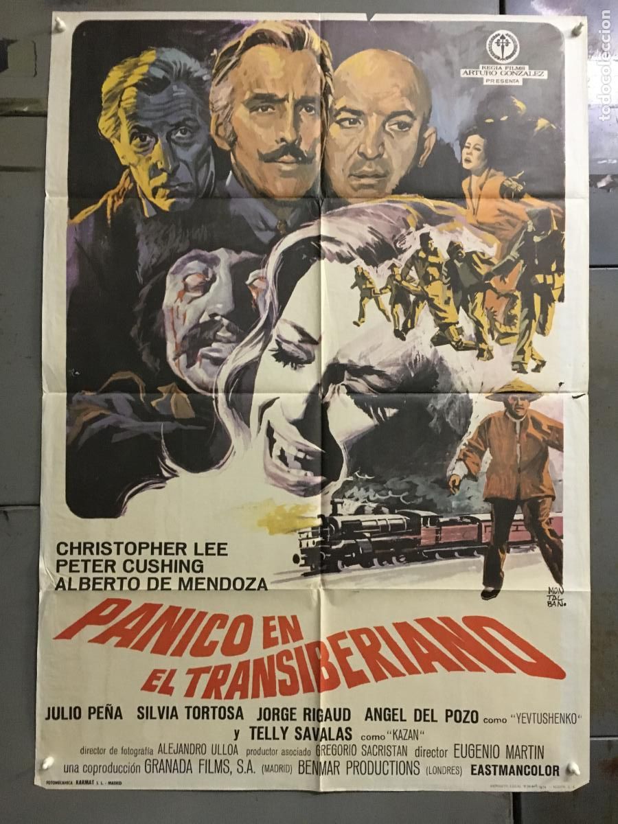 Kino: AFO64 PANICO EN EL TRANSIBERIANO PETER CUSHING CHRISTOPHER LEE POSTER ORIGINAL 70X100 ESTRENO