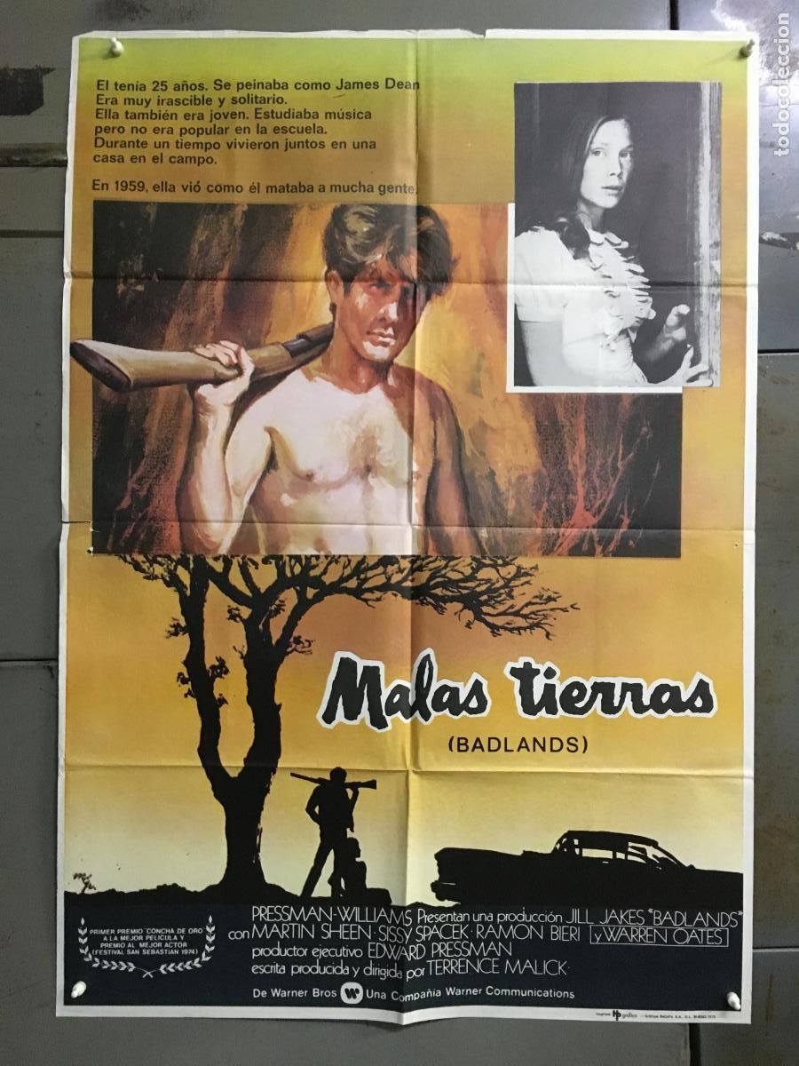 Cinema: AFO66 MALAS TIERRAS Badlands MARTIN SHEEN TERRENCE MALICK POSTER ORIGINAL 70X100 ESTRENO