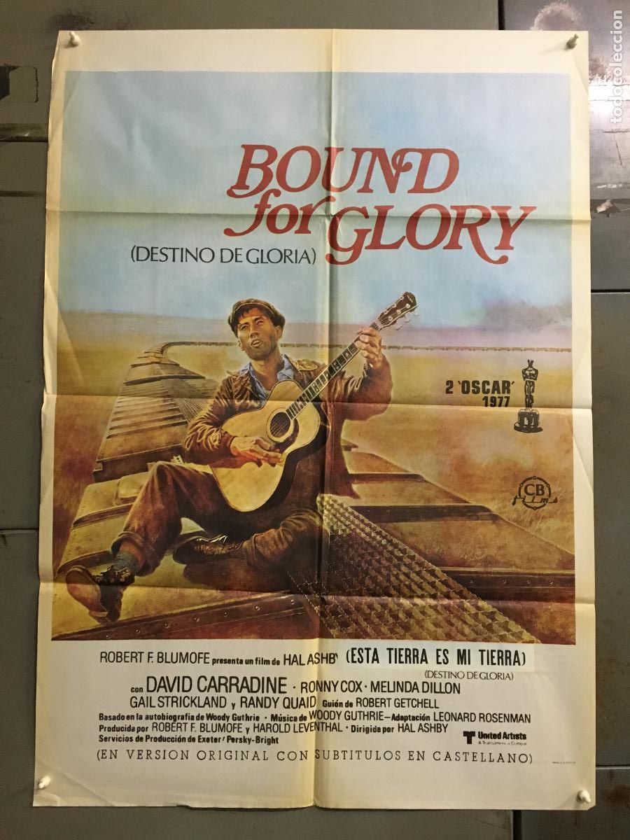 Cinema: ODC C576 BOUND FOR GLORY DAVID CARRADINE Woody Guthrie HAL ASHBY POSTER ORIGINAL 70X100 ESTRENO