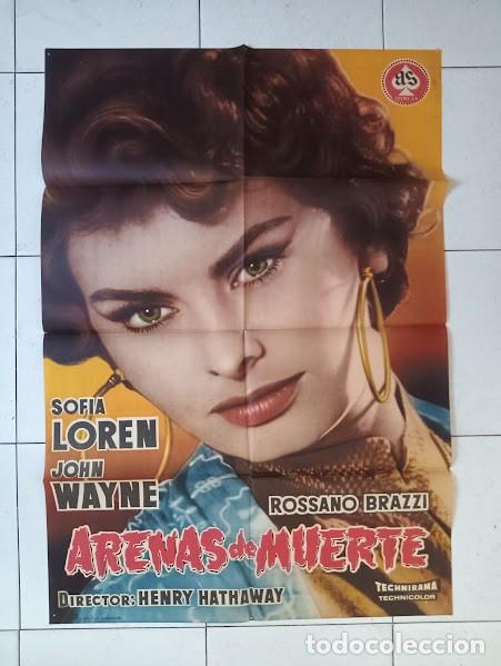 Kino: VKD 2561 ARENAS DE MUERTE SOFIA LOREN JOHN WAYNE POSTER ORIGINAL 70X100 ESTRENO A