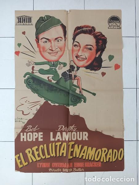 Cinema: VKD 2562 EL RECLUTA ENAMORADO BOB HOPE DOROTHY LAMOUR POSTER ORIGINAL 70X100 ESTRENO LITOGRAFIA