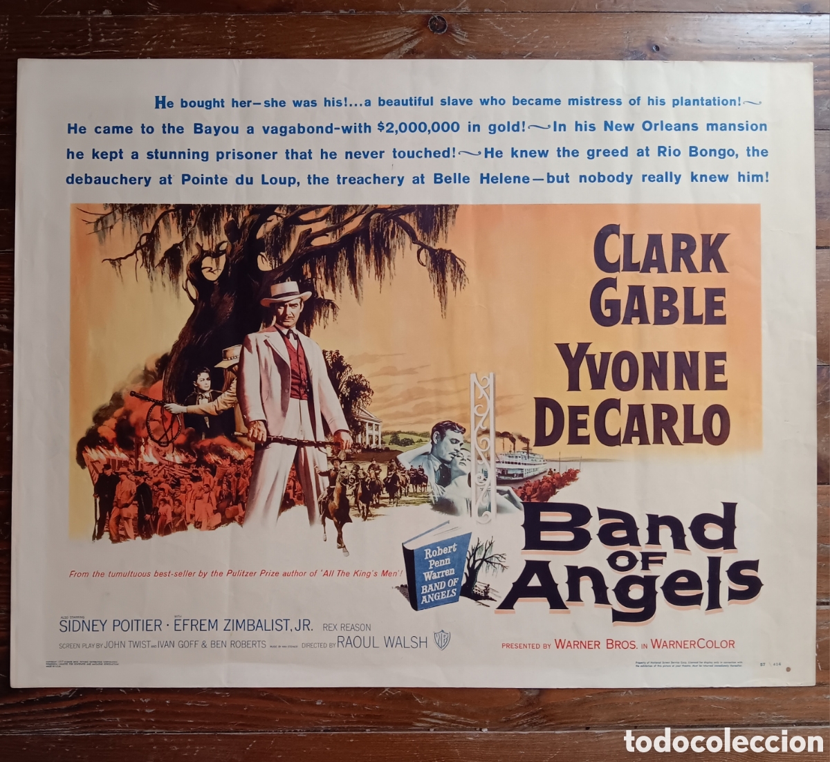 Cinema: BAND OF ANGELS (LA ESCLAVA LIBRE) ORIGINAL USA HALF-SHEET 1957 CLARK GABLE, YVONNE DeCARLO