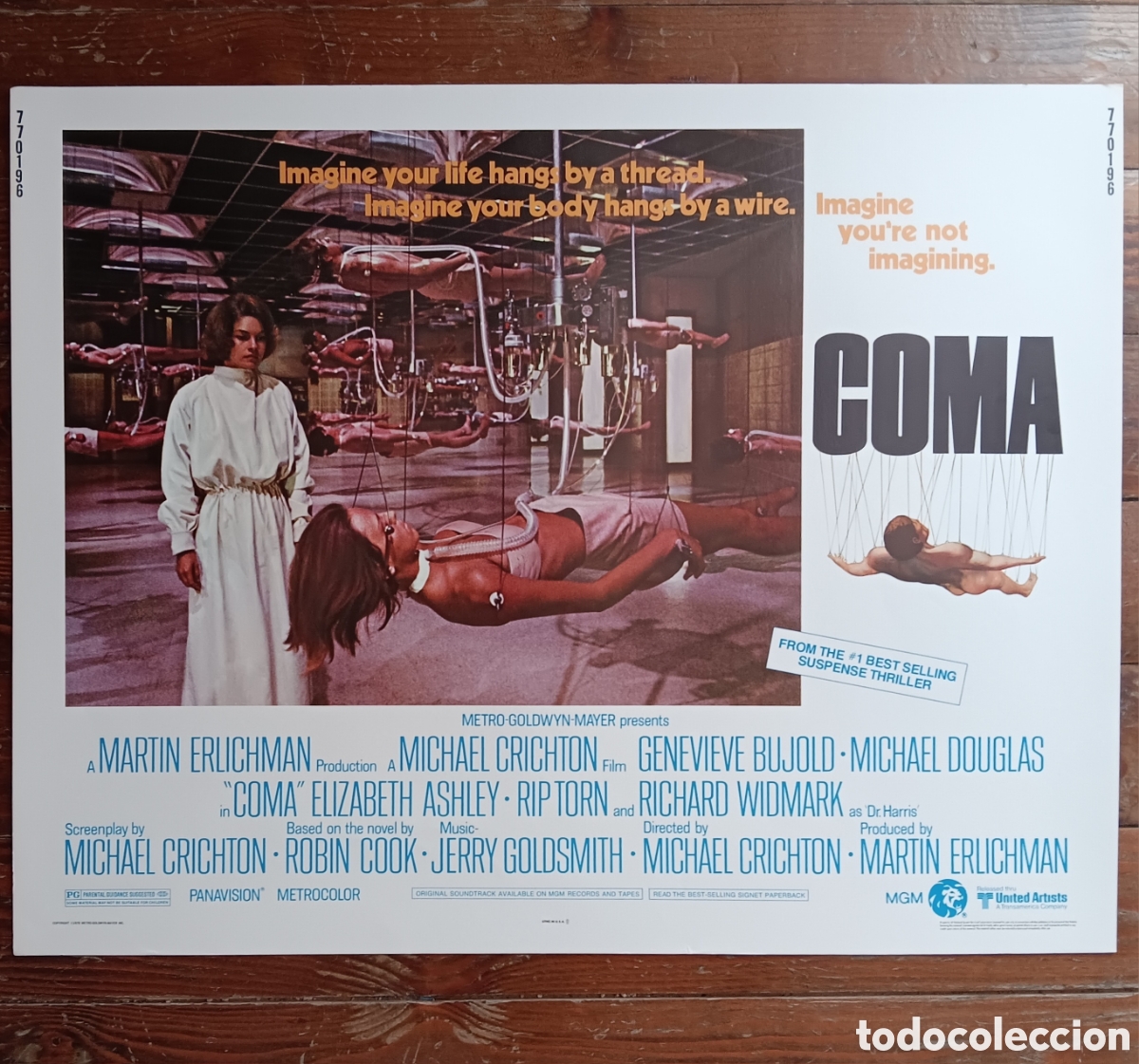 Cinema: &rdquo;COMA&rdquo; ORIGINAL USA HALF-SHEET 1978 GENEVIEVE BUJOLD, MICHAEL DOUGLAS