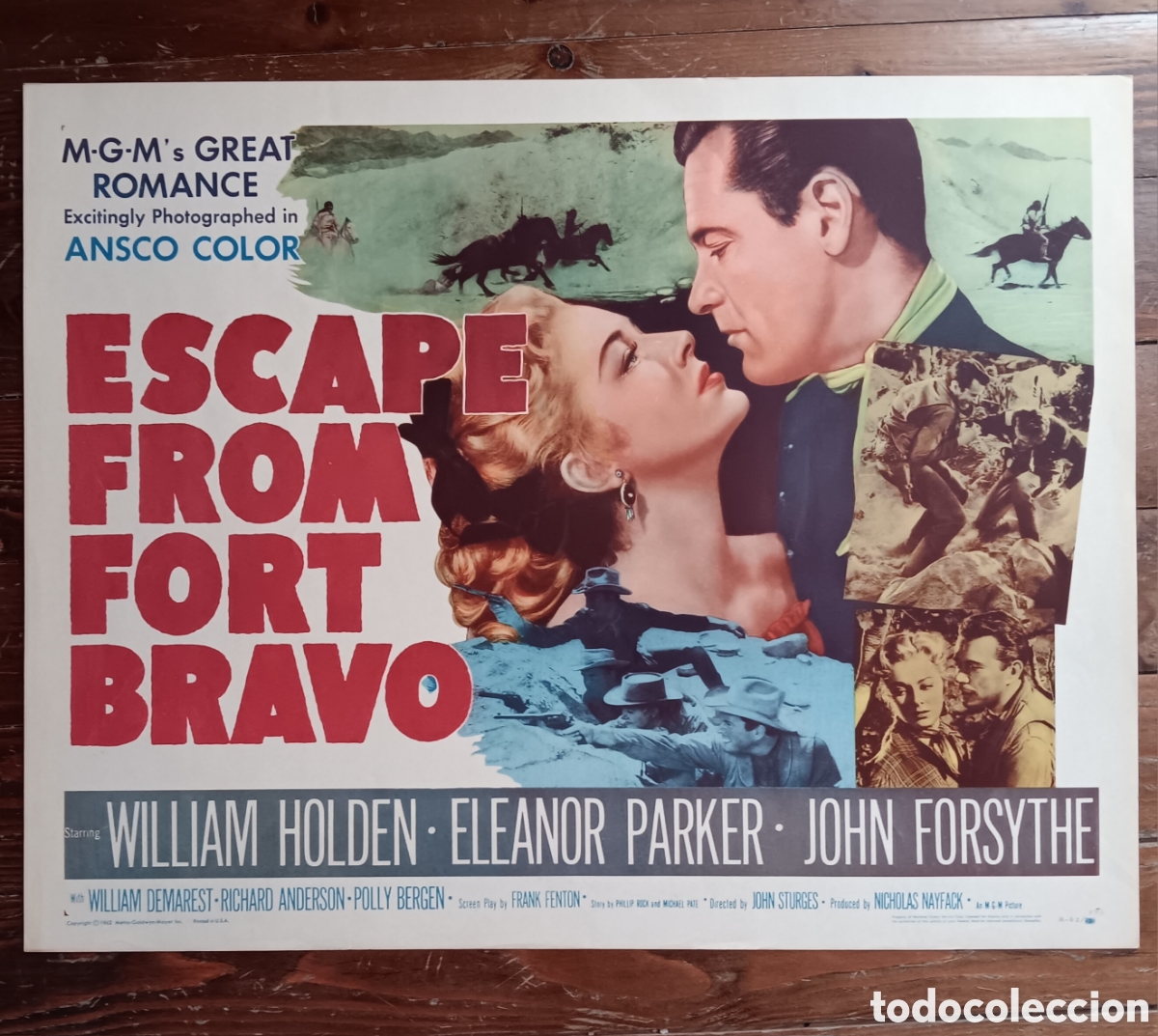 Cinema: ESCAPE FROM FORT BRAVO (FORT BRAVO) ORIGINAL USA HALF-SHEET REPOSIC&Iacute;ON 1962 WILLIAM HOLDEN