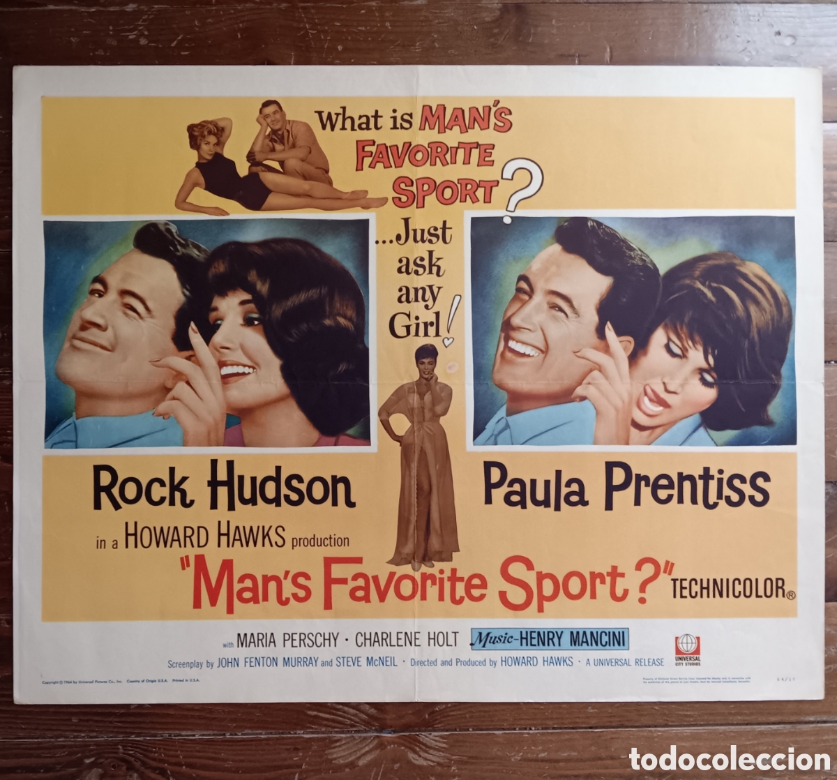 Cine: MAN'S FAVORITE SPORT? (SU JUEGO FAVORITO) ORIGINAL USA HALF-SHEET 1964 ROCK HUDSON