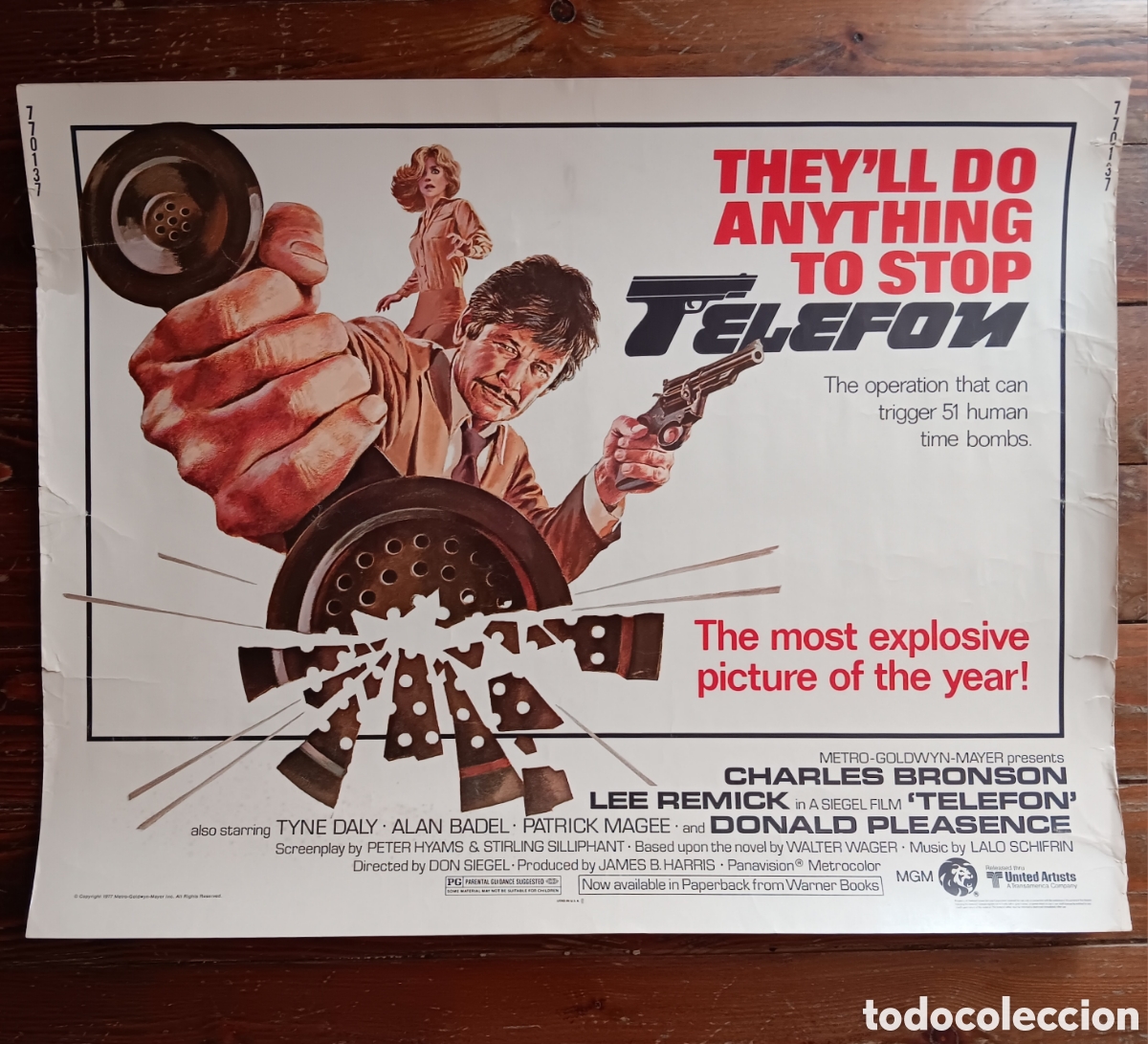 Cinema: TELEFON (TEL&Eacute;FONO) ORIGINAL USA HALF-SHEET 1977 CHARLES BRONSON, DON SIEGEL