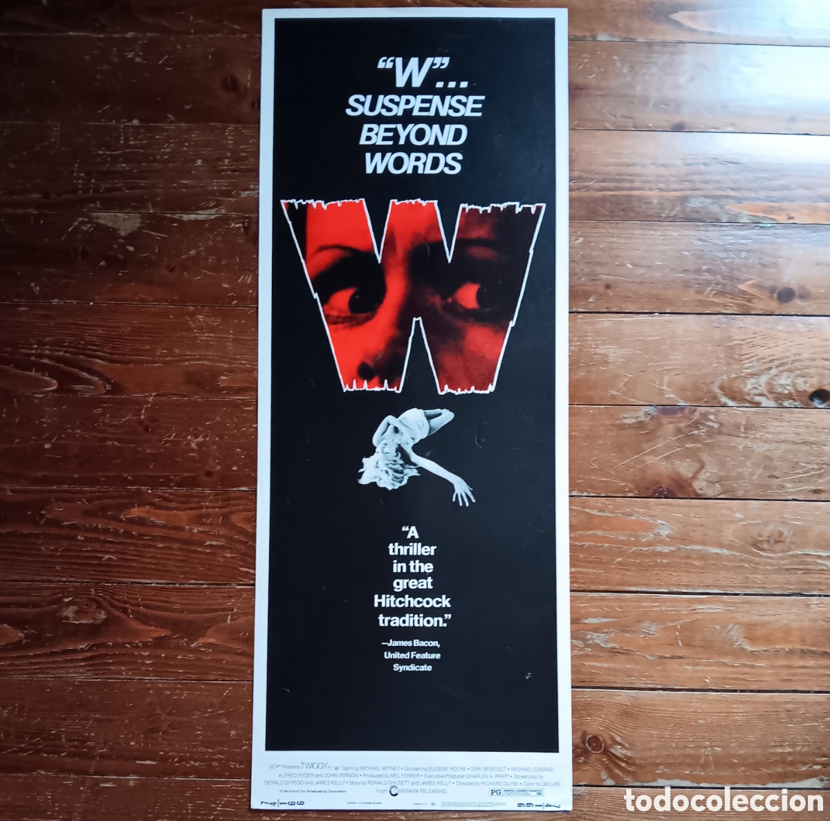 Cinema: &rdquo;W&rdquo; SUSPENSE M&Aacute;S ALL&Aacute; DE LAS PALABRAS ORIGINAL USA INSERT 1974 TWIGGY