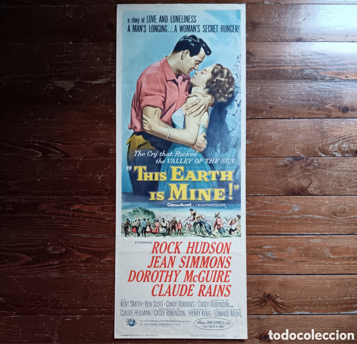 Cinema: THIS EARTH IS MINE (ESTA TIERRA ES M&Iacute;A) ORIGINAL USA INSERT 1959 ROCK HUDSON, JEAN SIMMONS