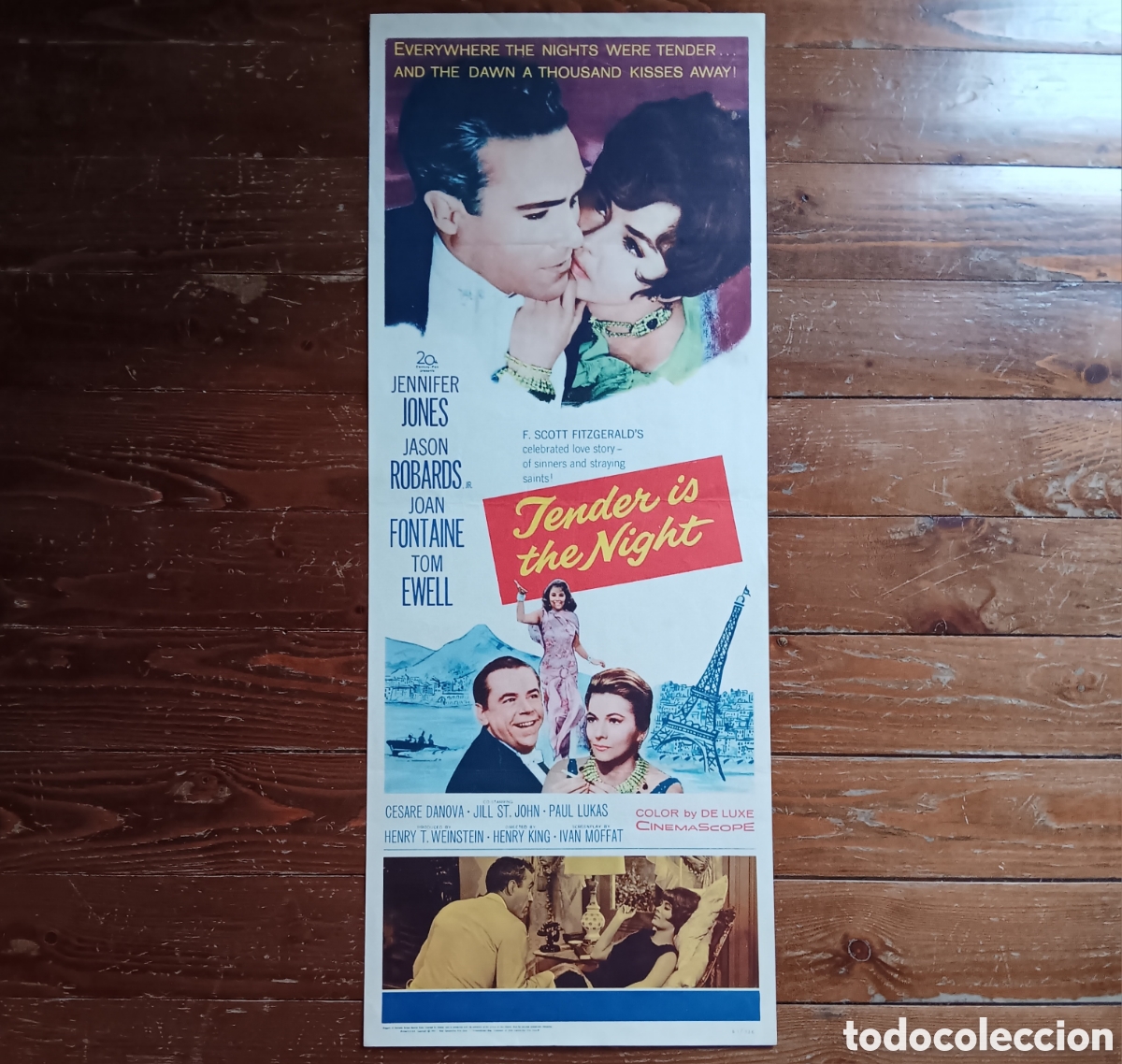 Cinema: TENDER IS THE NIGHT (SUAVE ES LA NOCHE) ORIGINAL USA INSERT 1961 JASON ROBARDS, JENNIFER JONES