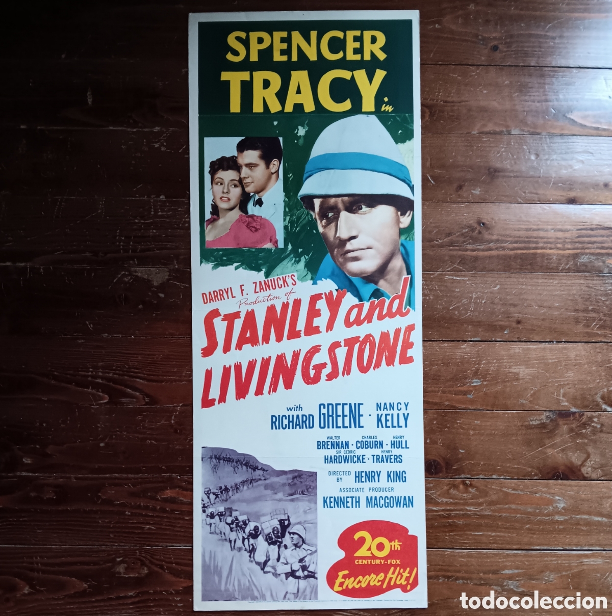Cine: STANLEY AND LIVINGSTONE (EL EXPLORADOR PERDIDO) ORIGINAL USA INSERT REPOSICI&Oacute;N 1946 SPENCER TRACY