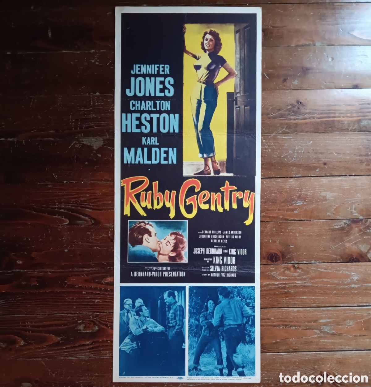 Cinema: RUBY GENTRY (PASI&Oacute;N BAJO LA NIEBLA) ORIGINAL USA INSERT 1952 CHARLTON HESTON, JENNIFER JONES