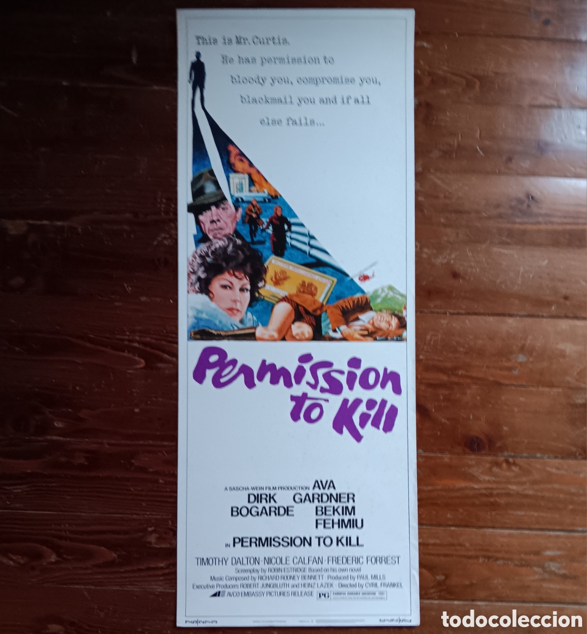 Kino: PERMISSION TO KILL (EL HOMBRE QUE DECID&Iacute;A LA MUERTE) ORIGINAL USA INSERT 1975 DIRK BOGARDE