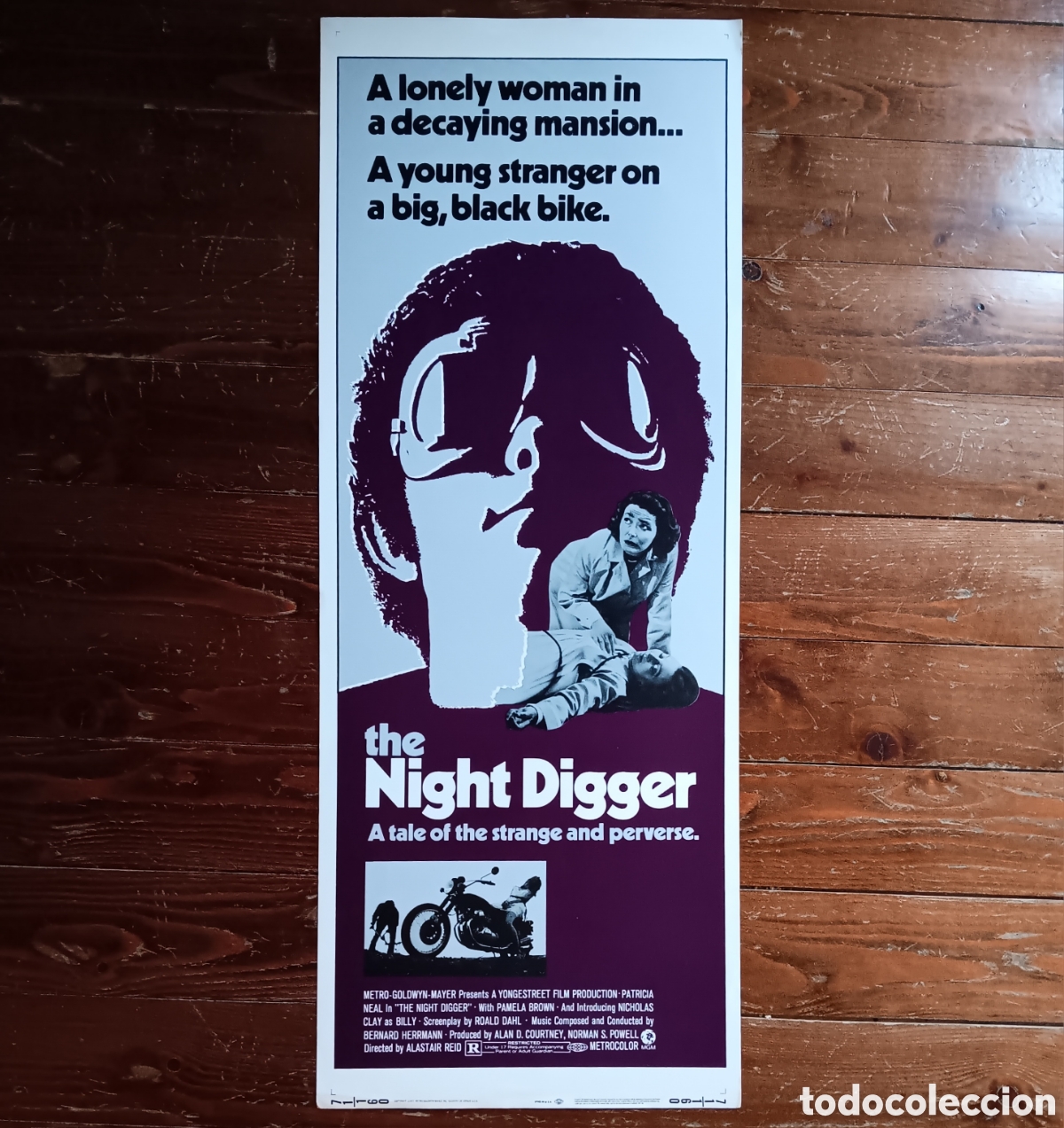 Cinema: &rdquo;THE NIGHT DIGGER&rdquo; ORIGINAL USA INSERT 1971 PATRICIA NEAL, NICHOLAS CLAY