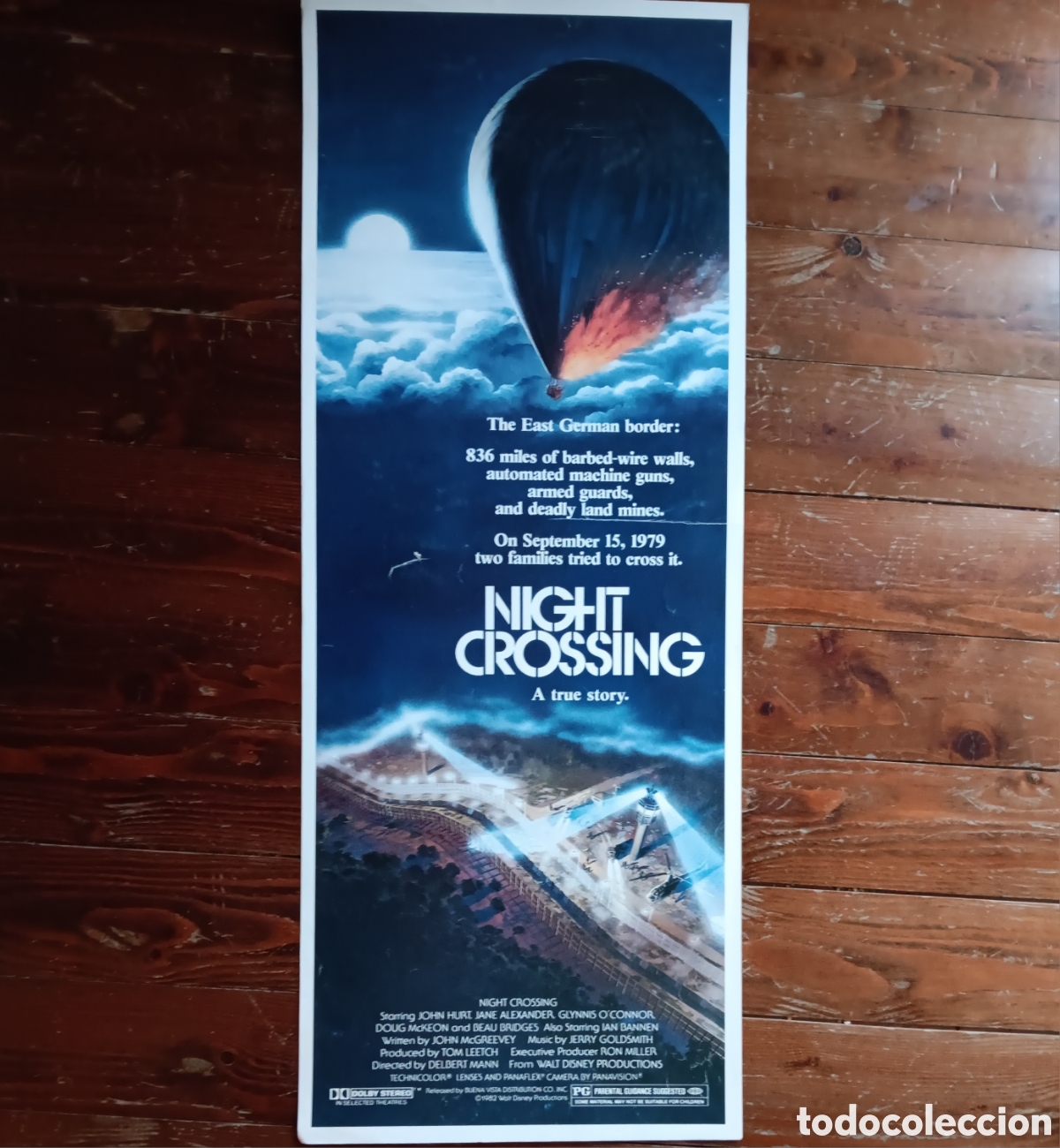 Cinema: NIGHT CROSSING (FUGA DE NOCHE) ORIGINAL USA INSERT 1982 JOHN HURT