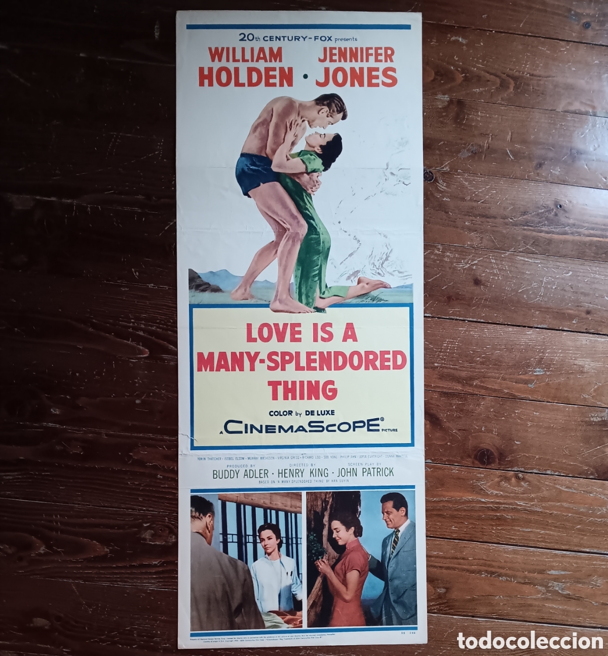 Cinema: LOVE IS A MANY-SPLENDORED THING (LA COLINA DEL ADI&Oacute;S) ORIGINAL USA INSERT 1955 WILLIAM HOLDEN